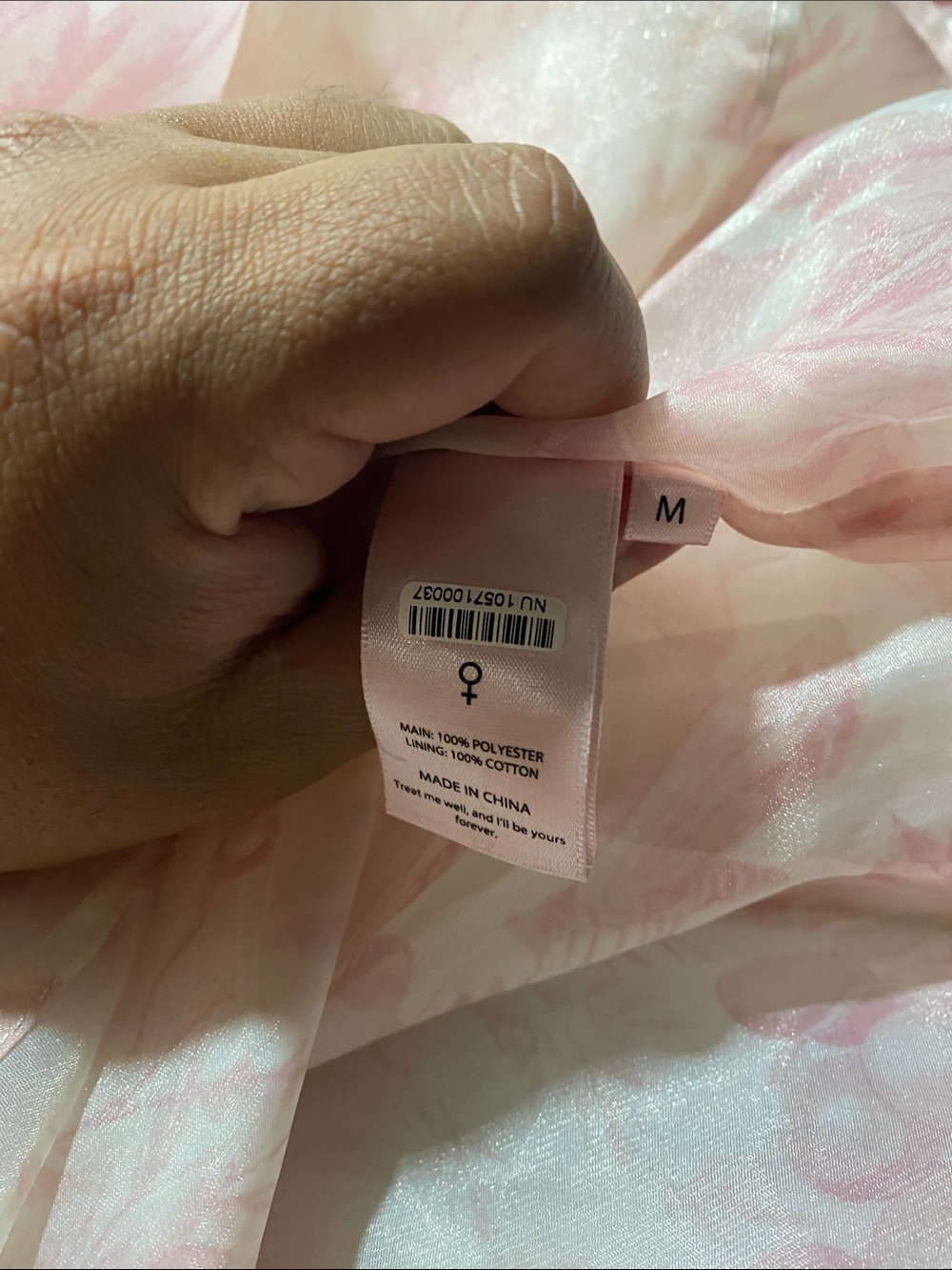 Selkie Puff Sleeve Organza Mini Babydoll Dress Pink Floral Medium - Picture 10 of 10